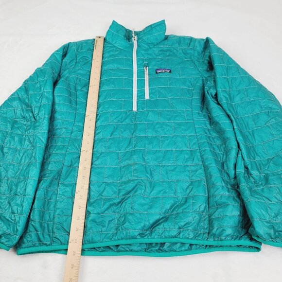 Patagonia Women's Teal Nano Puff Thermoball 1/4 Zip Pullover Puffer Jacket Sz XL - Picture 5 of 10